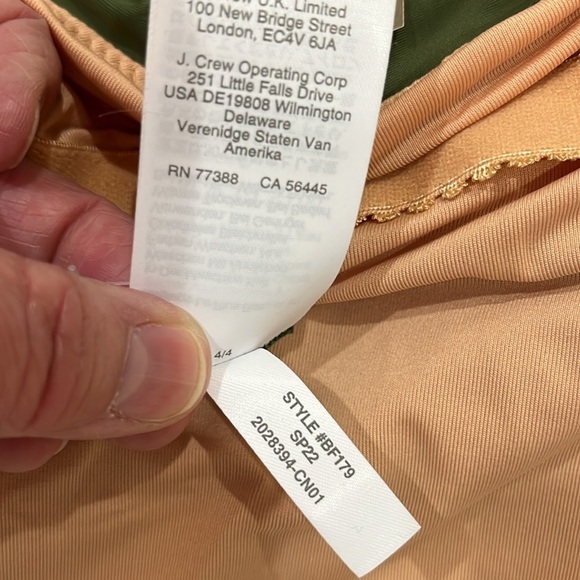 J. Crew Ruched Squareneck One-Piece Swimsuit Full Coverage Green Size 24 - Picture 12 of 12